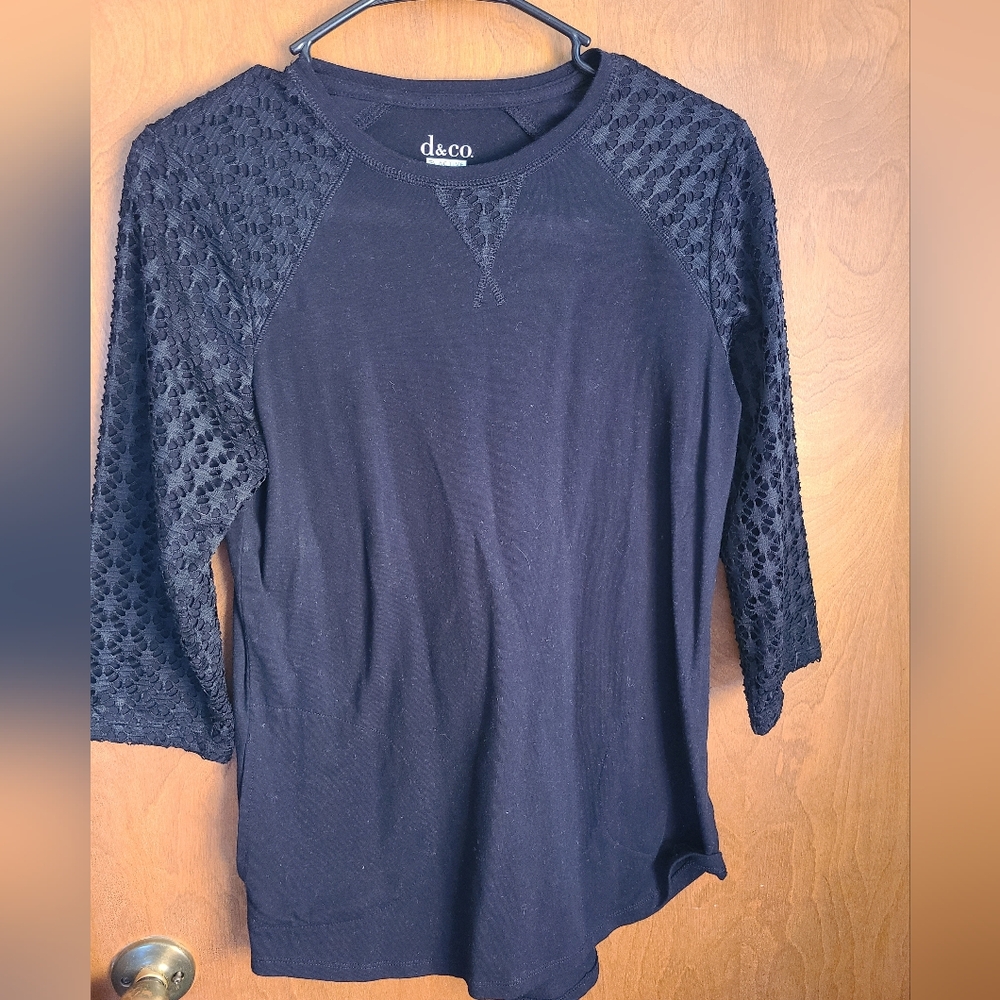 🦩3/$30 Denim and Co Active Black Top